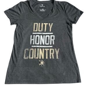 Fanatics Gray, Army West Point "Duty Honor Country" VNeck Short Sleeve TShirt- M